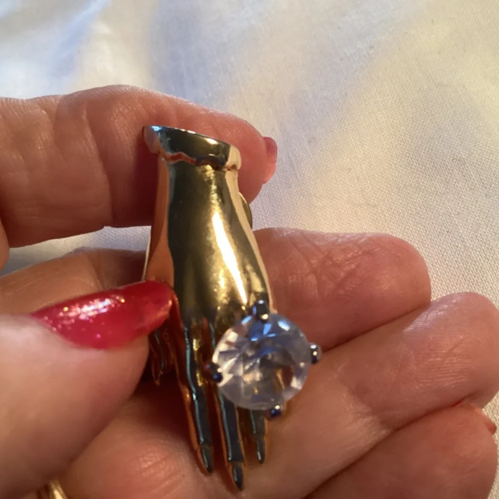 Ring large faux Diamond signed BROOCH so cute 🥰 M. JENT. DESIGNER - Picture 6 of 9